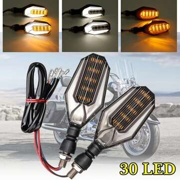 12V Motorcycle 30 LED Amber Turn Signal Lights DRL Daytime Runnning Lamp U... (COLOR.: WHITE&YELLOW)