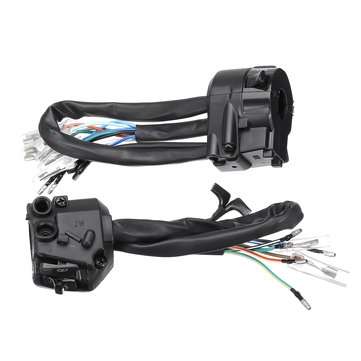 12V Motorcycle 7/8" Handlebar Horn Turn Signal Headlight Electrical Start Switch Double Throttle