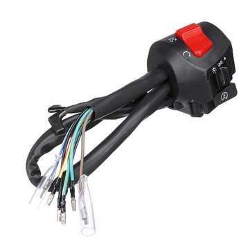 12V Motorcycle 7/8" Handlebar Horn Turn Signal Headlight Electrical Start Switch Double Throttle