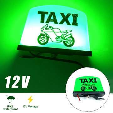 12V Motorcycle Sign LED Light LED TAXI Sign Light Indicator Decoration Parts (COLOR: GREEN)
