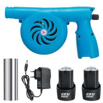 12V Outdoor Cooking Electric BBQ Fan Air Blower Rechargeab... (PLUG: EUPLUG | BATTERY: TWOBATTERIES)
