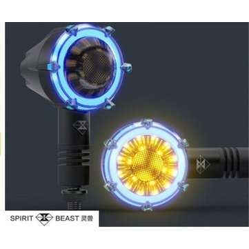 12V Pair Waterproof LED Motorcycle Turbo Warning Turn Signal Light Daytime Running... (COLOR.: BLUE)