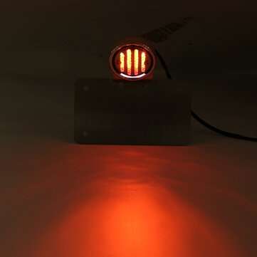 12V Retro Motorcycle Rear Tail Brake License Plate Light Red Stainless Steel For Yamaha/Honda/Suzuki