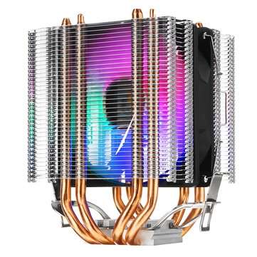 12V RGB 4-Wire Single Fan 4 Heatpipe Dual Tower Cooler Heat Sink Ultra-quiet Cooling Fan For Intel L