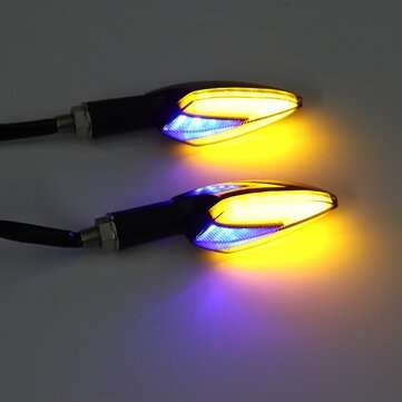 12V Universal Motorcycles LED Turn Signal Indicator Lights Running Daytime Lamp 3 ... (COLOR.: BLUE)