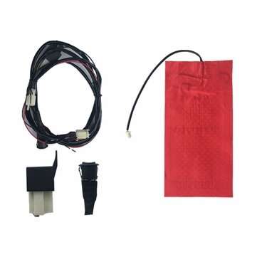 12V Universal Waterproof Carbon Fiber Seat Heater Heating Pads With Round Switch Motorcycle Scooter