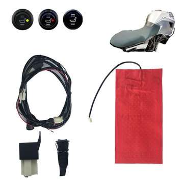 12V Universal Waterproof Carbon Fiber Seat Heater Heating Pads With Round Switch Motorcycle Scooter