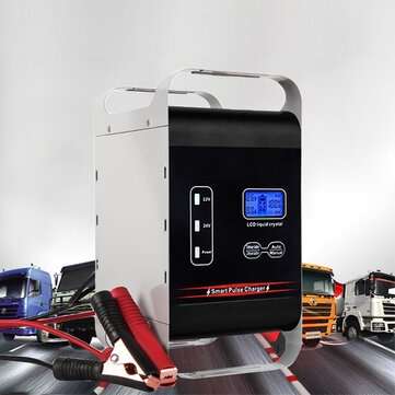 12V/24V 25A 6-400Ah 600W High-power Pulse Repair LCD Battery Charger For Car Motorcycle Lithium Lead
