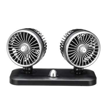 12V/24V 20W Dual Head Car Fan Portable Adjustable Air Cooler Recreational Vehicle ... (VOLTAGE: 12V)