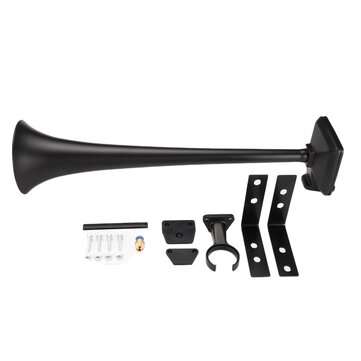 12V/24V 400DB Black Single Trumpet Air Horn For Truck Boat Train (TYPE: HIGHPITCH)