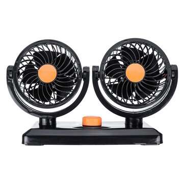 12V/24V 360 All-Round Mini Auto Air Cooling Dual Car Fan Portable Adjustable L... (COLOR3: ORANGE)