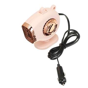 12V/24V 300W 360 Portable Car Truck Air Heater Cooling Fan Windscr... (VOLTAGE: 12V | COLOR: PINK)