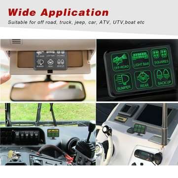 12V/24V 6 Gang Switch Panel Housing LED Work Light Bar Electronic Relay Circuit Control System For T