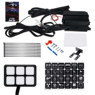 12V/24V 6 Gang Switch Panel Housing LED Work Light Bar Electronic Relay Circuit Control System For T
