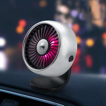 12V/24V Mini Electric Car Fan Low Noise 360 Degree Rotating Cooling Fan Cooler (COLOR: SILVER)