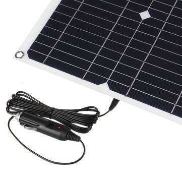 12V/5V 14W Monocrystalline Solar Panel with Dual USB & Cables