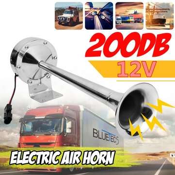 12V/24V Super Loud 200db Trumpet Air Horn for Car Truck Van Lorry Boat Metal (VOLTAGE: 12V)