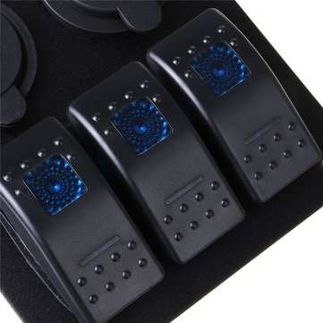 12V-24V 2.1A+1A 3 Gang Rocker Switch Panel ON OFF Socket Dual USB For Car Marine Boat RV
