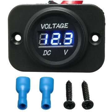 12V-24V Waterproof LED Volt Meter Voltage Gauge For Motorcycle Car Boat Marine (COLOR: BLUE)