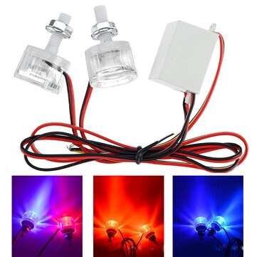12V-80V Screw Light Strobe Flashing LED Brake Light Decorative Tail Light For Elect... (COLOR.: RED)