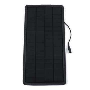 12W 12V/5V Dual Output Monocrystalline Silicon Solar Panel Charger with Suction Cups/Alligator Clip