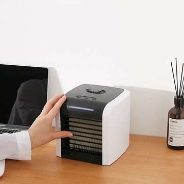 12W Desktop Air Conditioner 2 Gears 90 Adjustable Cooling Fan USB Humidifier Travel Home Office