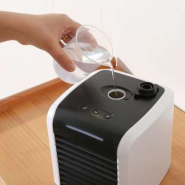 12W Desktop Air Conditioner 2 Gears 90 Adjustable Cooling Fan USB Humidifier Travel Home Office