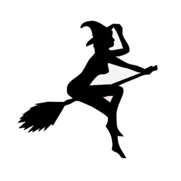 12x11.4cm Funny Lady Witch Car Stickers Auto Truck Vehicle motorcycle Vinyl Decal (COLOR.: BLACK)