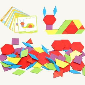 130 Pcs  Wooden Jigsaw Puzzle Toy Board Set Colorful Baby Montessori Educational School Supplies for