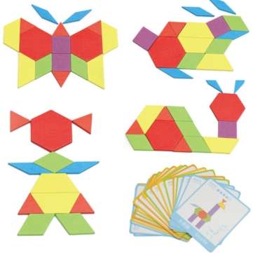 130 Pcs  Wooden Jigsaw Puzzle Toy Board Set Colorful Baby Montessori Educational School Supplies for