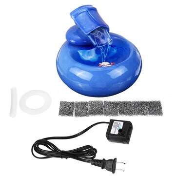 1300ml Smart Ceramic Pet Automatic Waterer Circulating Water Dispen... (PLUG: EUPLUG | COLOR1: BLUE)