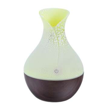 130ml LED USB Mini Vase Ultrasonic Air Humidifier Low Noise Aromatherapy ... (COLOR.: DARKWOODGRAIN)