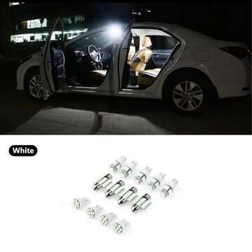 13PCS 12V LED Car Interior Lighting Lamp LED Lights Dome License Plate Lamp White... (COLOR.: WHITE)