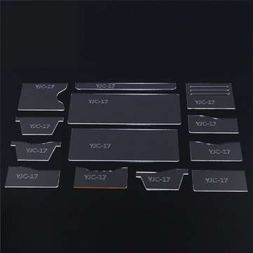 13Pcs Clear Acrylic Wallet Pattern Stencil Template Set Leather Craft DIY Kits