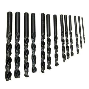 13pcs High Speed Steel 1.5-6.5mm HSS Straight Shank Twist Drill Bit Set