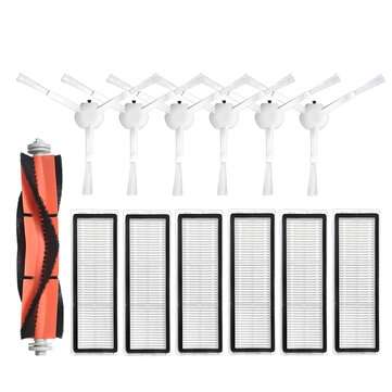 13pcs Replacements for Xiaomi Mijia 1C Vacuum Cleaner Parts Accessories HEPA Filters*6 Side Brushes*
