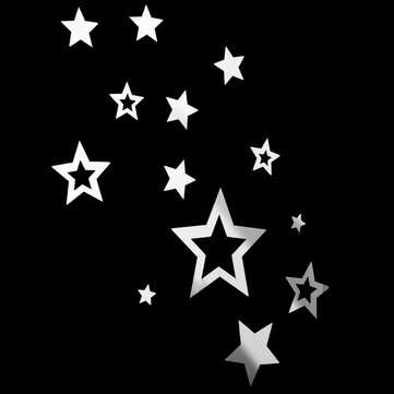 13pcs Star Mirror Wall Sticker Acrylic Surface Art Decal Home Office Room DIY Decoration Stickers