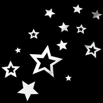13pcs Star Mirror Wall Sticker Acrylic Surface Art Decal Home Office Room DIY Decoration Stickers