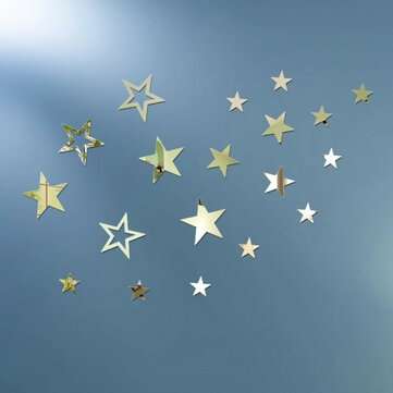 13pcs Star Mirror Wall Sticker Acrylic Surface Art Decal Home Office Room DIY Decoration Stickers