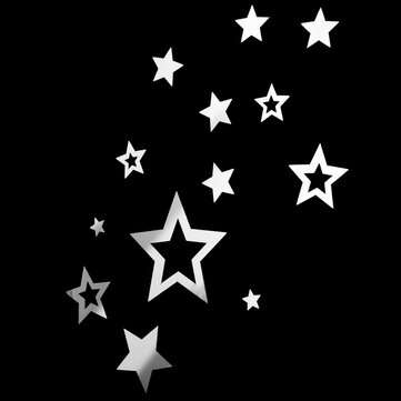 13pcs Star Mirror Wall Sticker Acrylic Surface Art Decal Home Office Room DIY Decoration Stickers