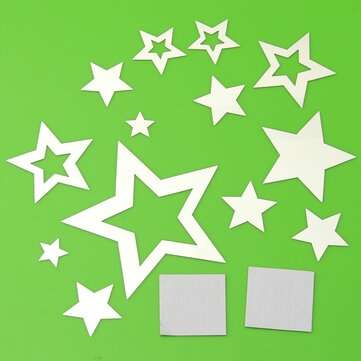 13pcs Star Mirror Wall Sticker Acrylic Surface Art Decal Home Office Room DIY Decoration Stickers