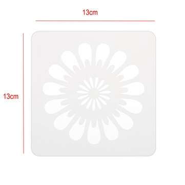 13x13cm 16Pcs White Plastic Mandala Paint Tray Openwork Painting Template