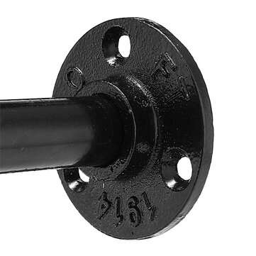 13x12cm Urban Industrial Style Iron Water Pipe Effect Wooden Wall Shelf Coat Hooks Rack