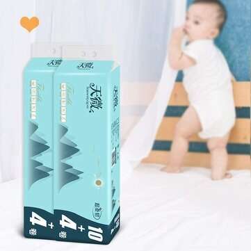 14 Rollers Toilet Paper Household Paper Towel Roll Facial Tissue Bathroom Coreless Primary Wood Pulp
