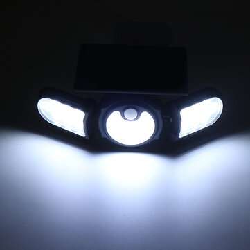 140 COB Solar Wall Light Three-Head Induction Motion Sensor Street Light Garden Courtyard Pathway La