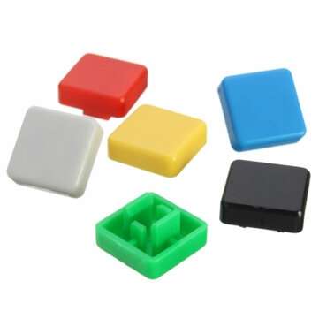140pcs Square Mixed Color Tactile Button Cap Kit For 12x12x7.3MM Tact Switches