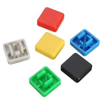 140pcs Square Mixed Color Tactile Button Cap Kit For 12x12x7.3MM Tact Switches