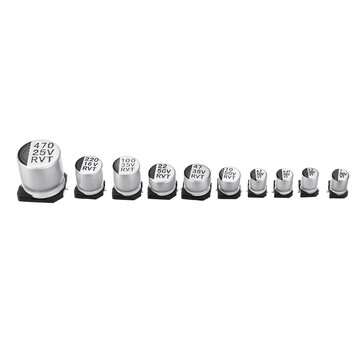 145Pcs 10 Values SMD 0.47 to 470uF Electrolytic Capacitor Assortment Kit For Electronic DIY Project