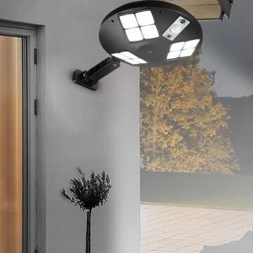 144LED Solar Wall Light Sensor IP65 Remote Control PIR Garden Security Lamp