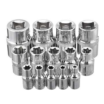 14pcs 1/4 3/8 1/2 Inch Driver Socket E Torx Star Bit Socket with Box